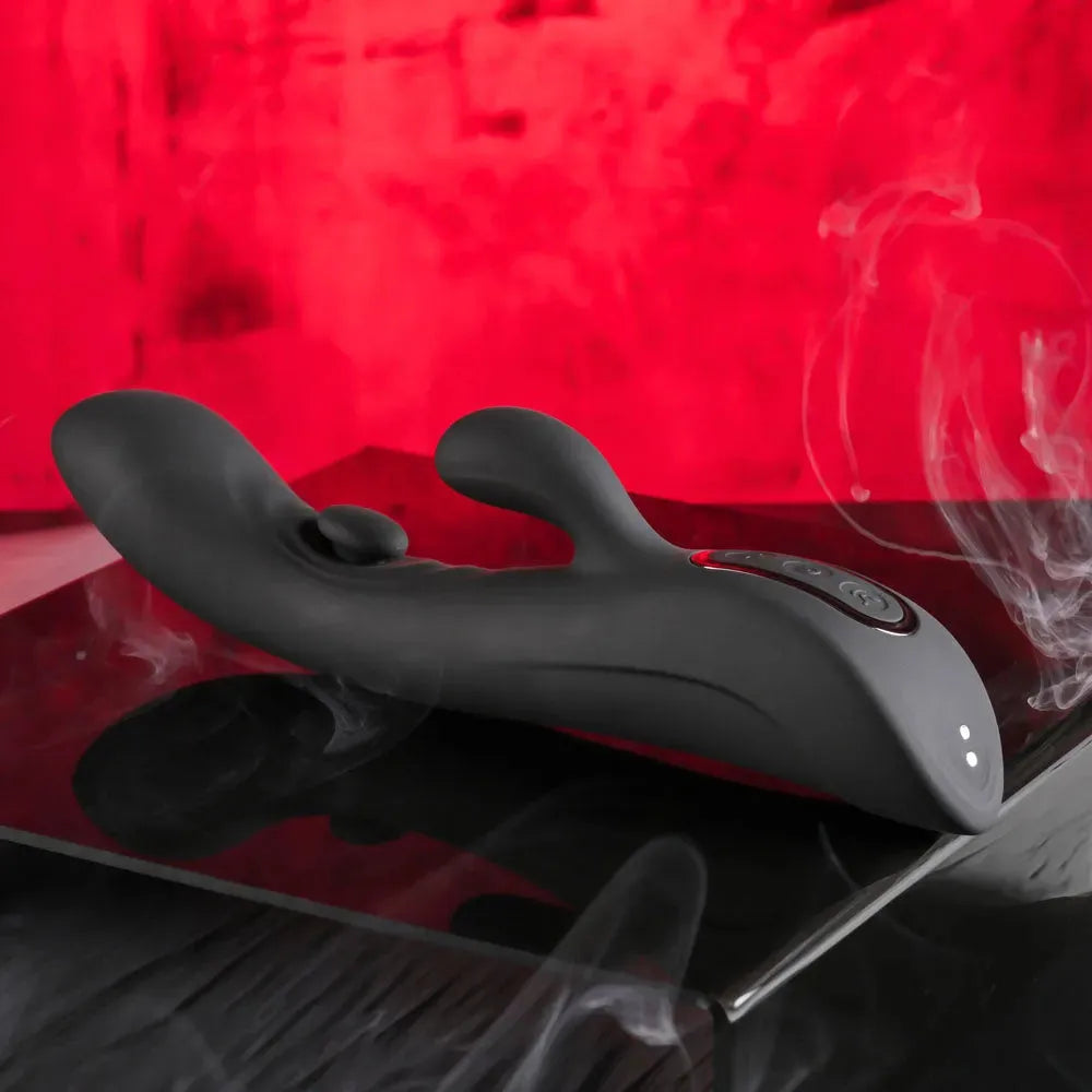Playboy Pleasure THATS THE SPOT - 23.3 cm USB Rechargeable Rabbit Vibrator with G-Spot Tapper - Take A Peek