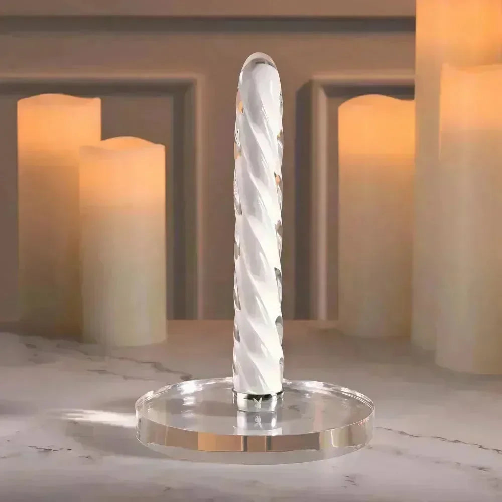 Playboy Pleasure IN A TWIST - Glass 17.5 cm USB Rechargeable Vibrator - Take A Peek