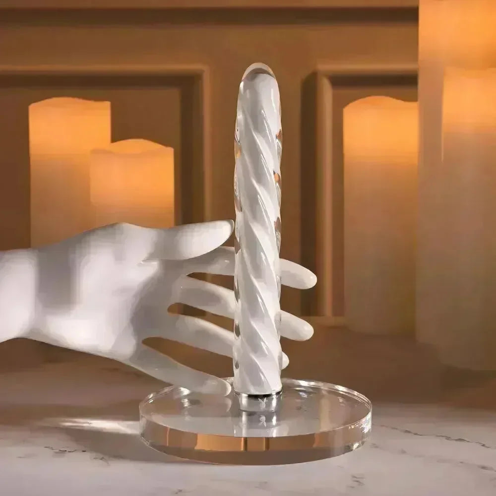 Playboy Pleasure IN A TWIST - Glass 17.5 cm USB Rechargeable Vibrator - Take A Peek