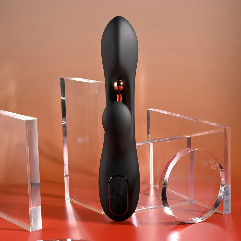 Playboy Pleasure AUREUS - 22.7 cm USB Rechargeable Rabbit Vibrator with Internal Flicker - Take A Peek