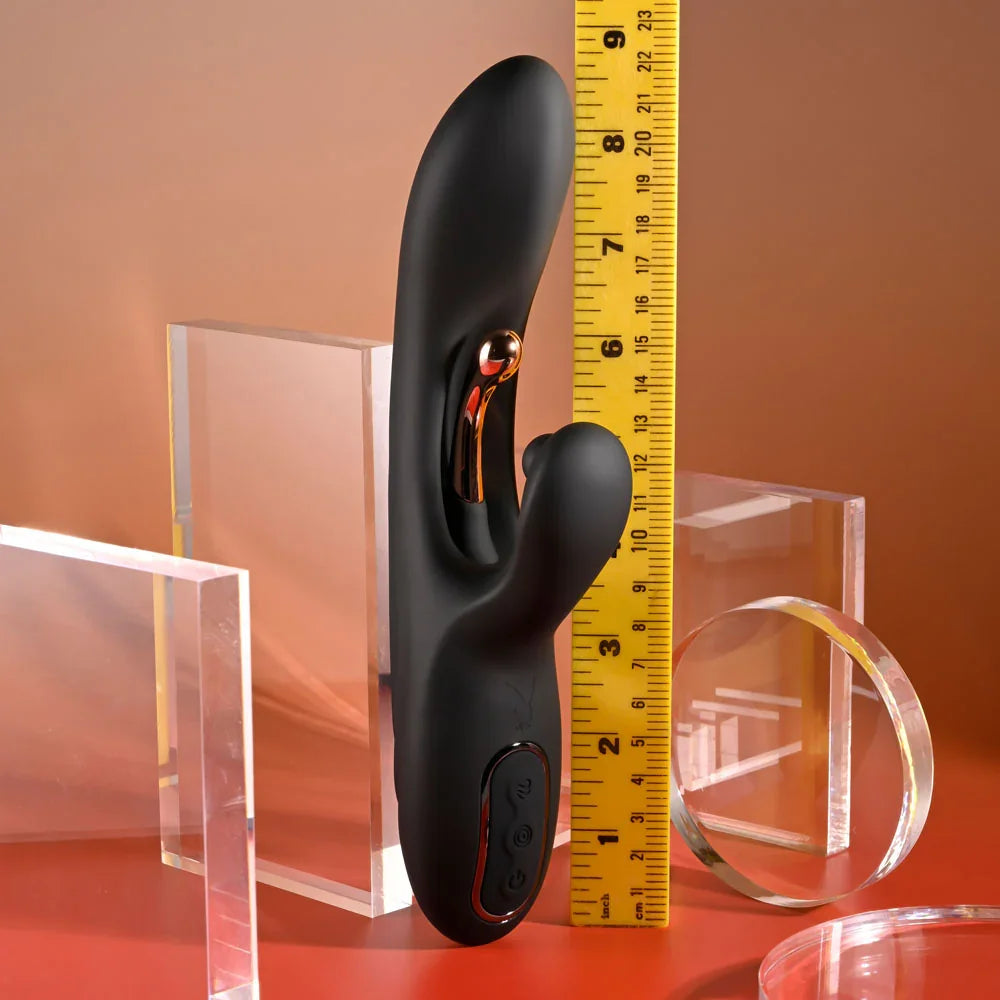 Playboy Pleasure AUREUS - 22.7 cm USB Rechargeable Rabbit Vibrator with Internal Flicker - Take A Peek