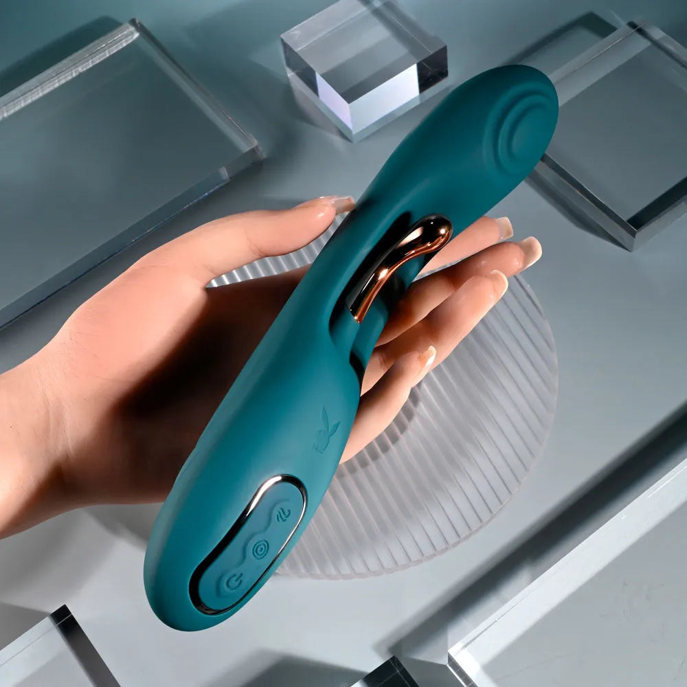 Playboy Pleasure AURELIE - 22.7 cm USB Rechargeable Vibrator with Internal Flicker - Take A Peek