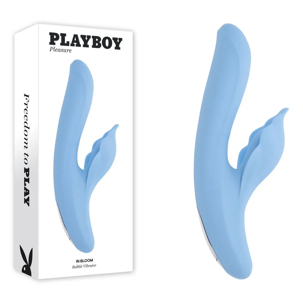 Playboy Pleasure IN BLOOM - 23.5 cm USB Rechargeable Thrusting Tapping & Heating Dual Vibrator - Take A Peek