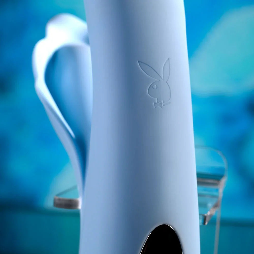 Playboy Pleasure IN BLOOM - 23.5 cm USB Rechargeable Thrusting Tapping & Heating Dual Vibrator - Take A Peek