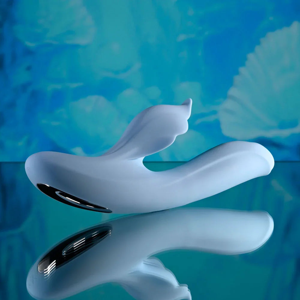 Playboy Pleasure IN BLOOM - 23.5 cm USB Rechargeable Thrusting Tapping & Heating Dual Vibrator - Take A Peek