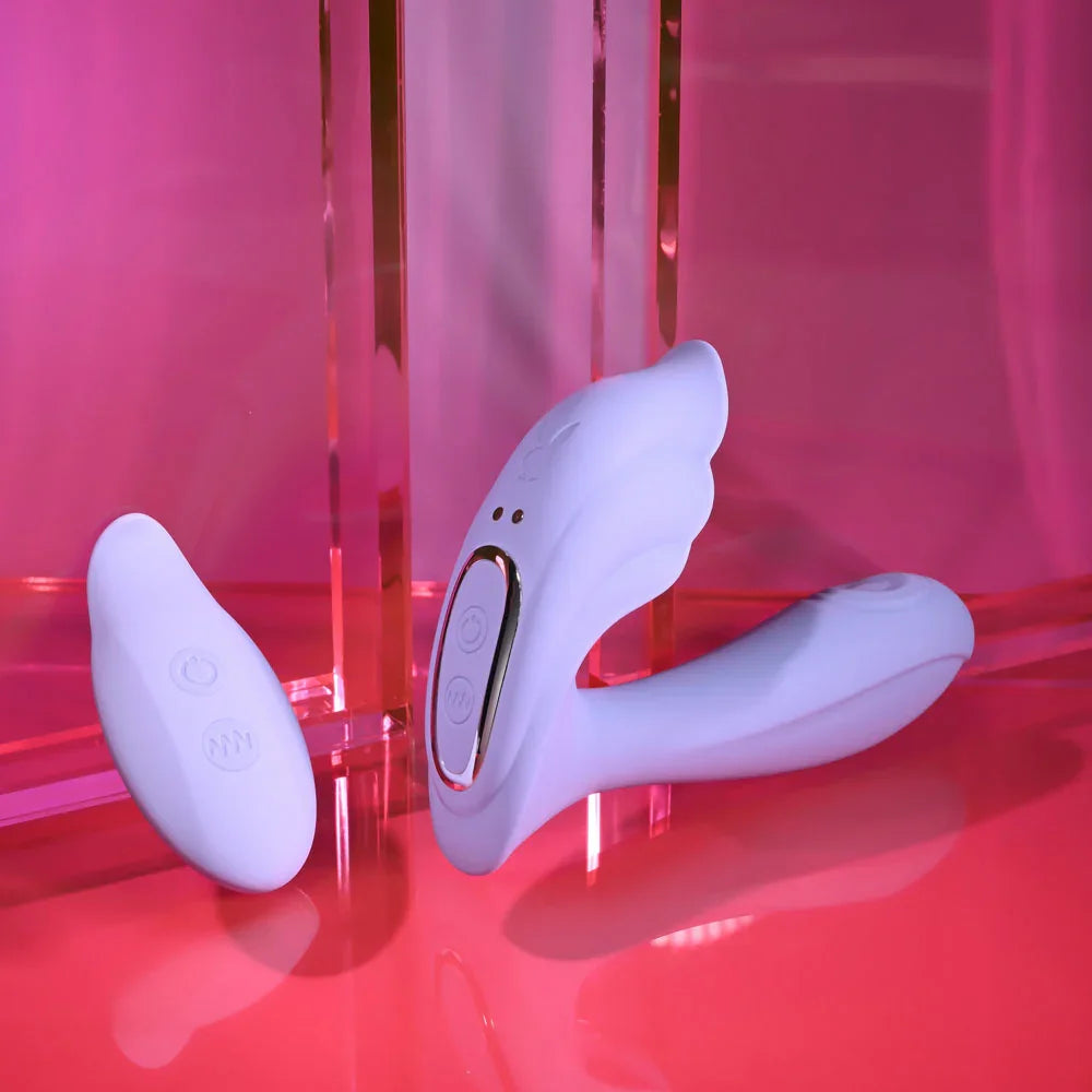 Playboy Pleasure LILAC FANTASY - 13.5 cm USB Rechargeable Tapping Vibrator with Remote - Take A Peek