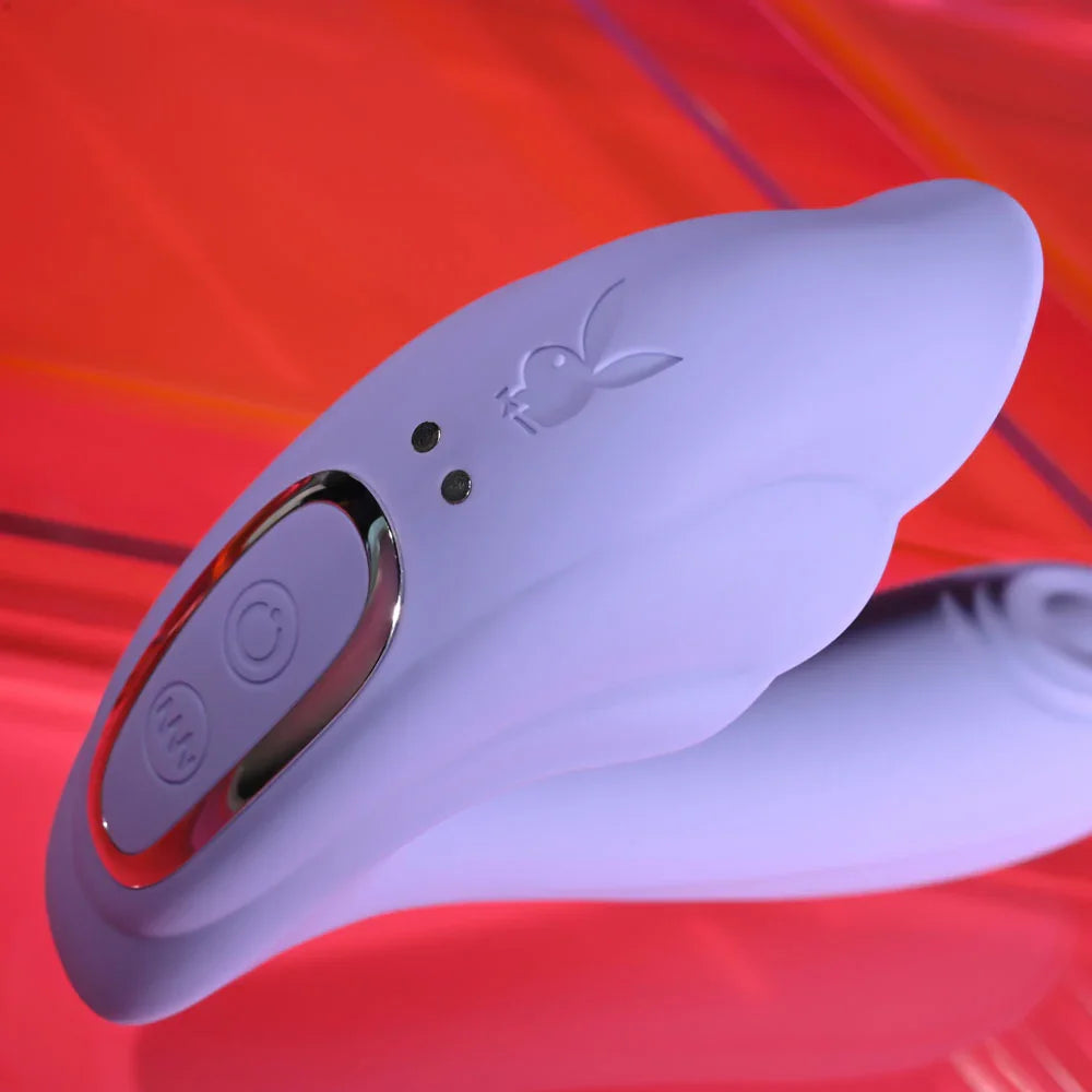 Playboy Pleasure LILAC FANTASY - 13.5 cm USB Rechargeable Tapping Vibrator with Remote - Take A Peek