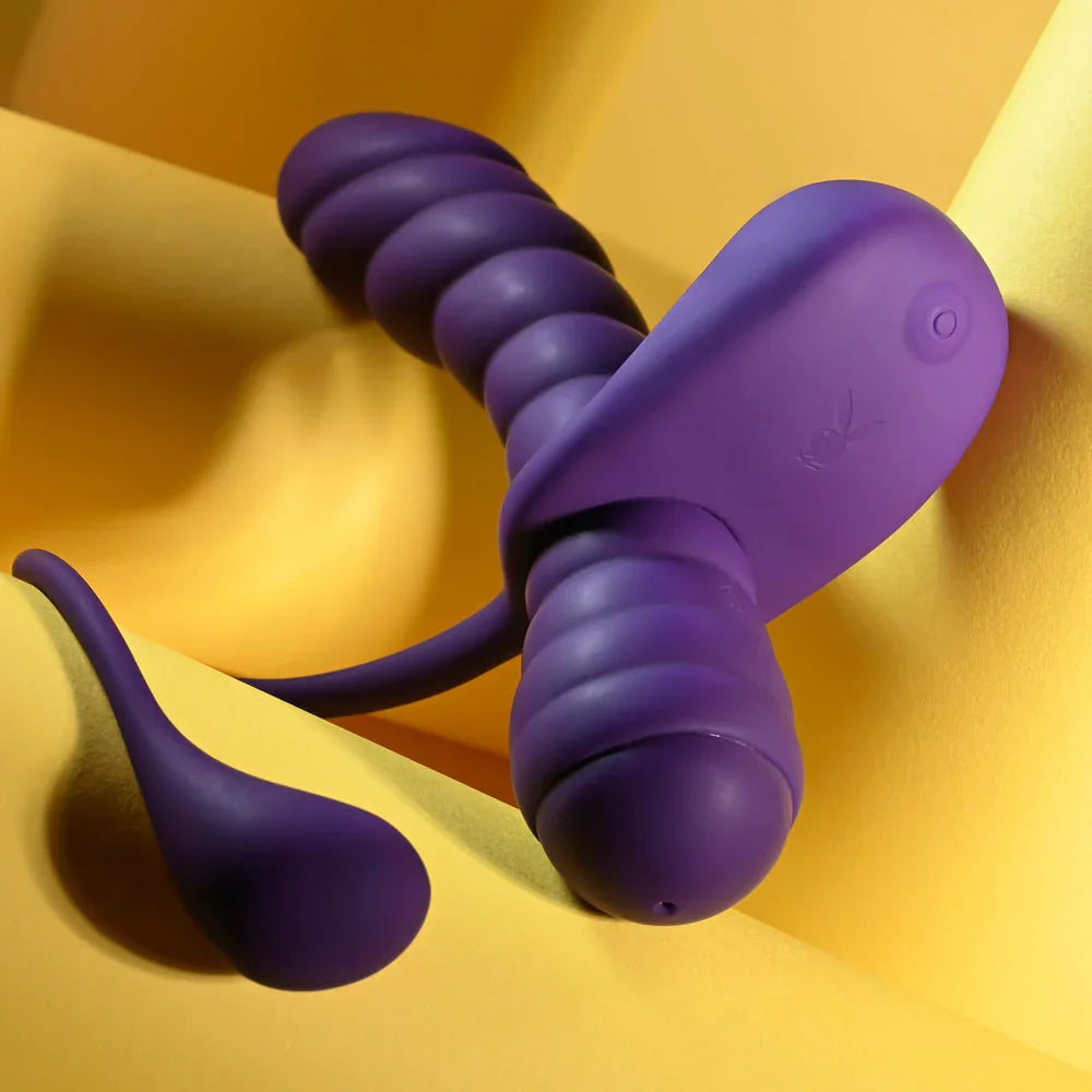 Playboy Pleasure TWISTED PLAYGROUND - USB Rechargeable Vibrator and Cock Ring Kit - Take A Peek