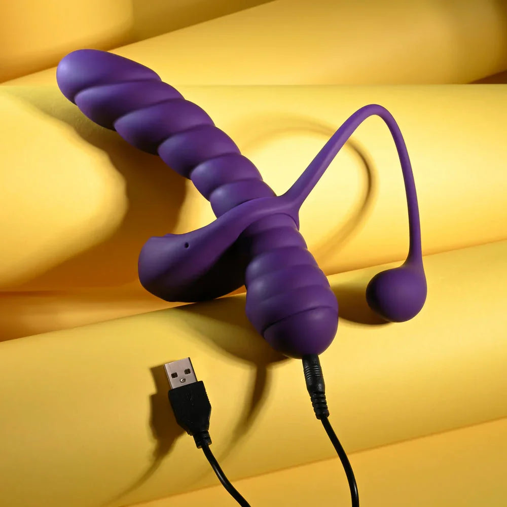 Playboy Pleasure TWISTED PLAYGROUND - USB Rechargeable Vibrator and Cock Ring Kit - Take A Peek