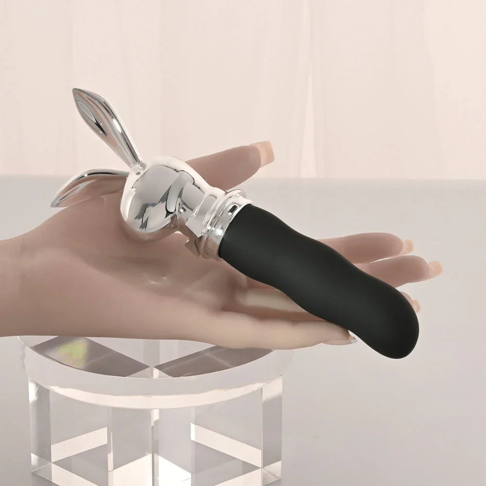 Playboy Pleasure BUNNY ON THE GO - /Chrome 18.6 cm USB-C Rechargeable Vibrator - Take A Peek