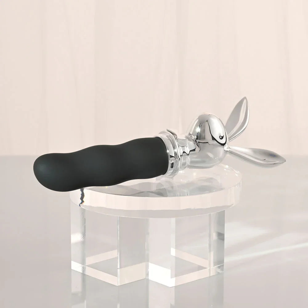 Playboy Pleasure BUNNY ON THE GO - /Chrome 18.6 cm USB-C Rechargeable Vibrator - Take A Peek