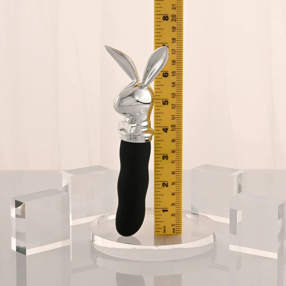Playboy Pleasure BUNNY ON THE GO - /Chrome 18.6 cm USB-C Rechargeable Vibrator - Take A Peek