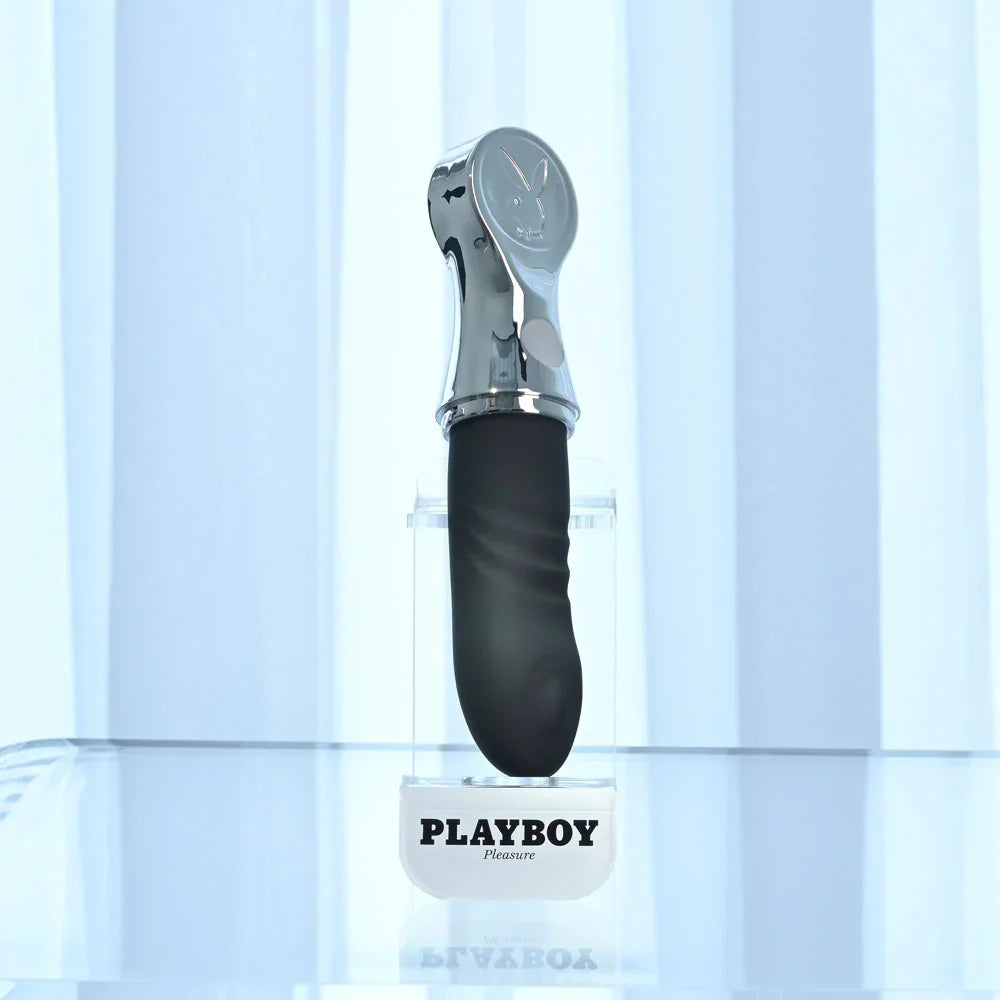 Playboy Pleasure BON VOYAGE - /Chrome 18.7 cm USB-C Rechargeable Tapping Vibrator - Take A Peek