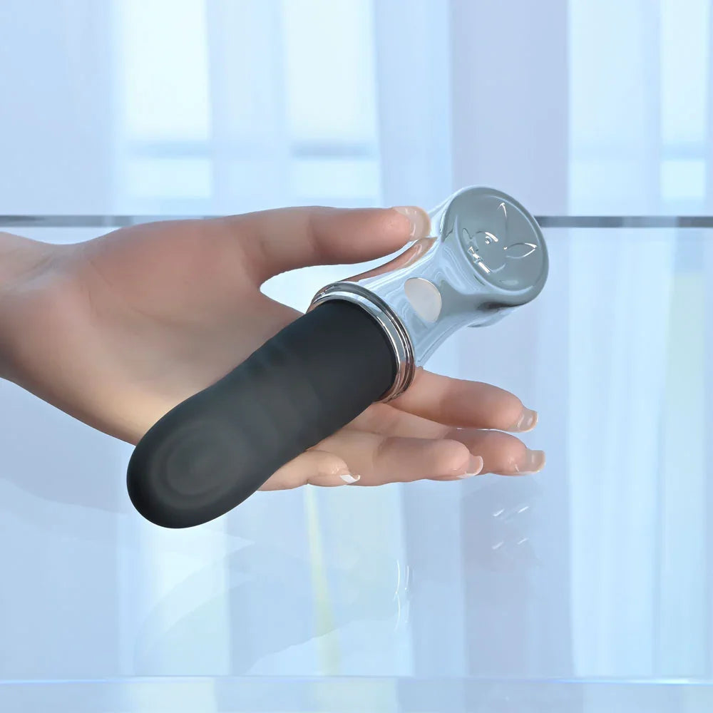 Playboy Pleasure BON VOYAGE - /Chrome 18.7 cm USB-C Rechargeable Tapping Vibrator - Take A Peek