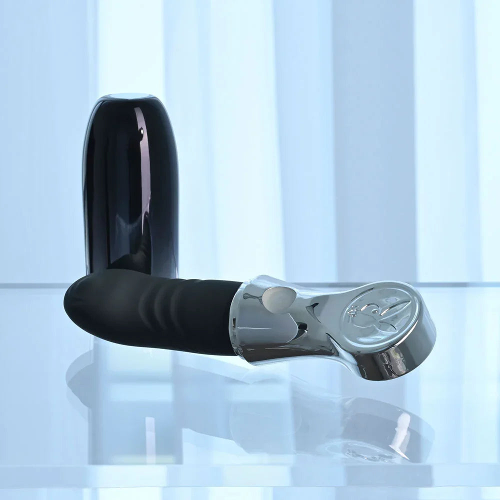Playboy Pleasure BON VOYAGE - /Chrome 18.7 cm USB-C Rechargeable Tapping Vibrator - Take A Peek