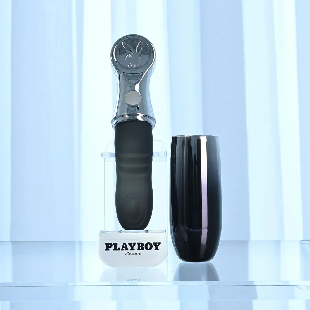 Playboy Pleasure BON VOYAGE - /Chrome 18.7 cm USB-C Rechargeable Tapping Vibrator - Take A Peek