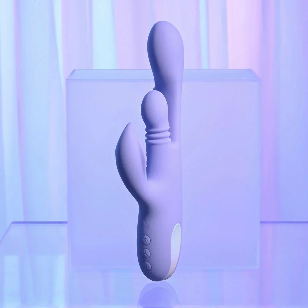 Playboy Pleasure NUBBIN RUBBIN - 24.1 cm USB Rechargeable Thrusting Rabbit Vibrator - Take A Peek