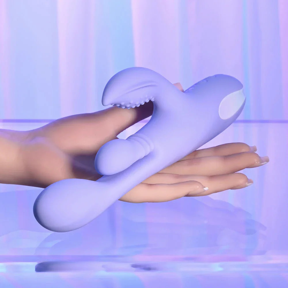 Playboy Pleasure NUBBIN RUBBIN - 24.1 cm USB Rechargeable Thrusting Rabbit Vibrator - Take A Peek