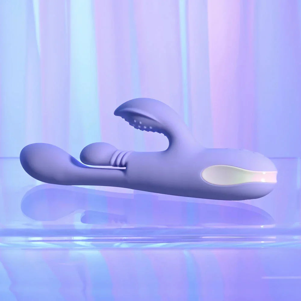 Playboy Pleasure NUBBIN RUBBIN - 24.1 cm USB Rechargeable Thrusting Rabbit Vibrator - Take A Peek