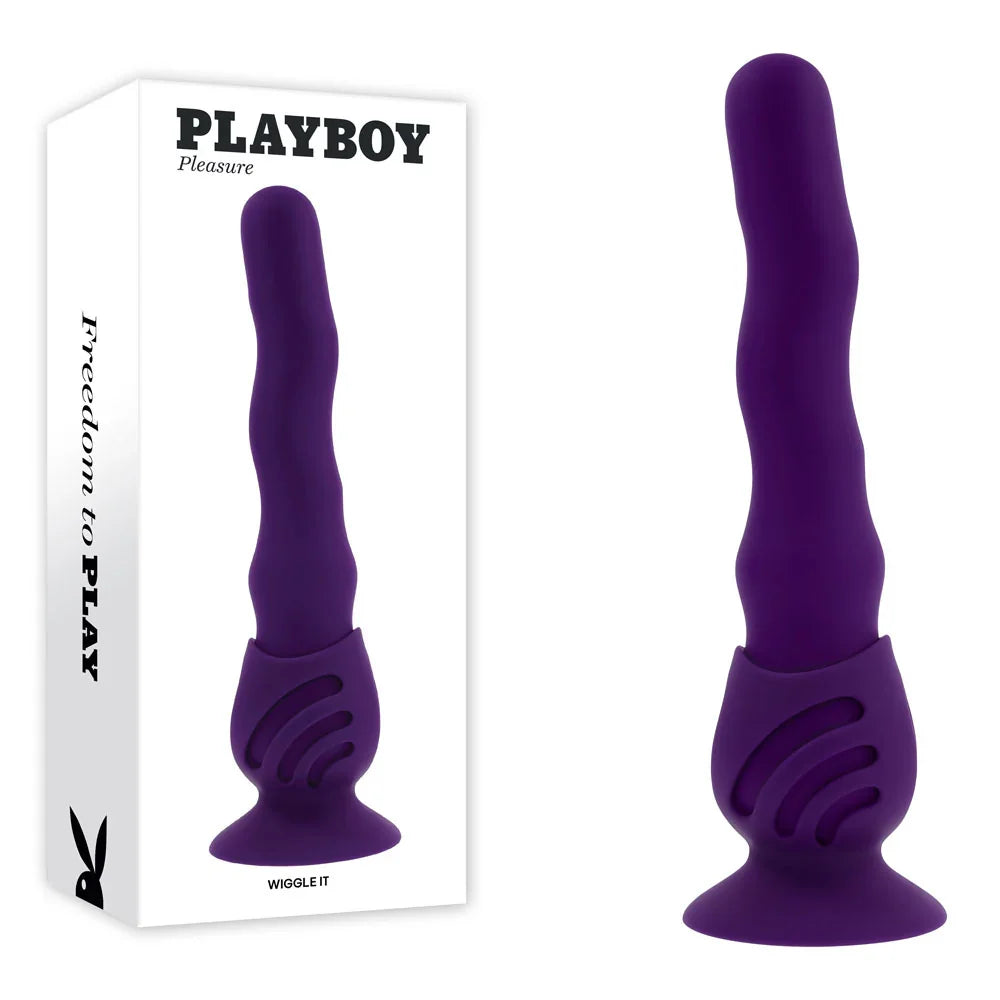 Playboy Pleasure WIGGLE IT - 23.9 cm USB Rechargeable Wiggling Vibrator - Take A Peek