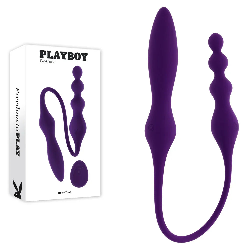Playboy Pleasure THIS & THAT - 60 cm USB Rechargeable Flexible Dual Ended Vibrator - Take A Peek