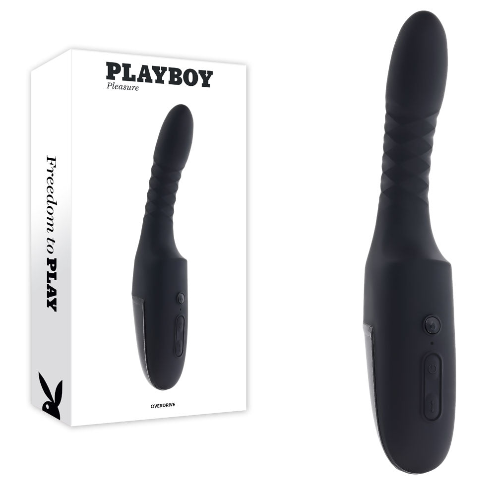 Playboy Pleasure OVERDRIVE - 28.2 cm USB Rechargeable Thrusting Vibrator - Take A Peek