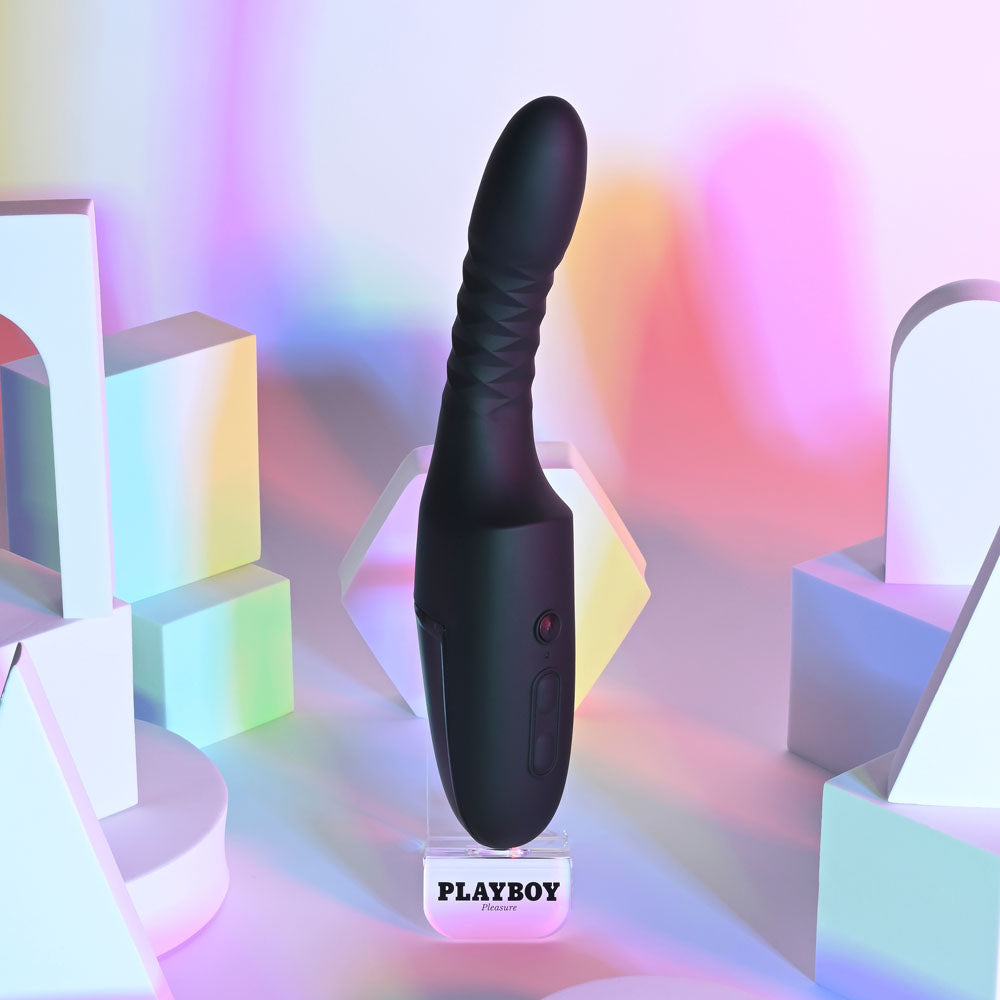 Playboy Pleasure OVERDRIVE - 28.2 cm USB Rechargeable Thrusting Vibrator - Take A Peek