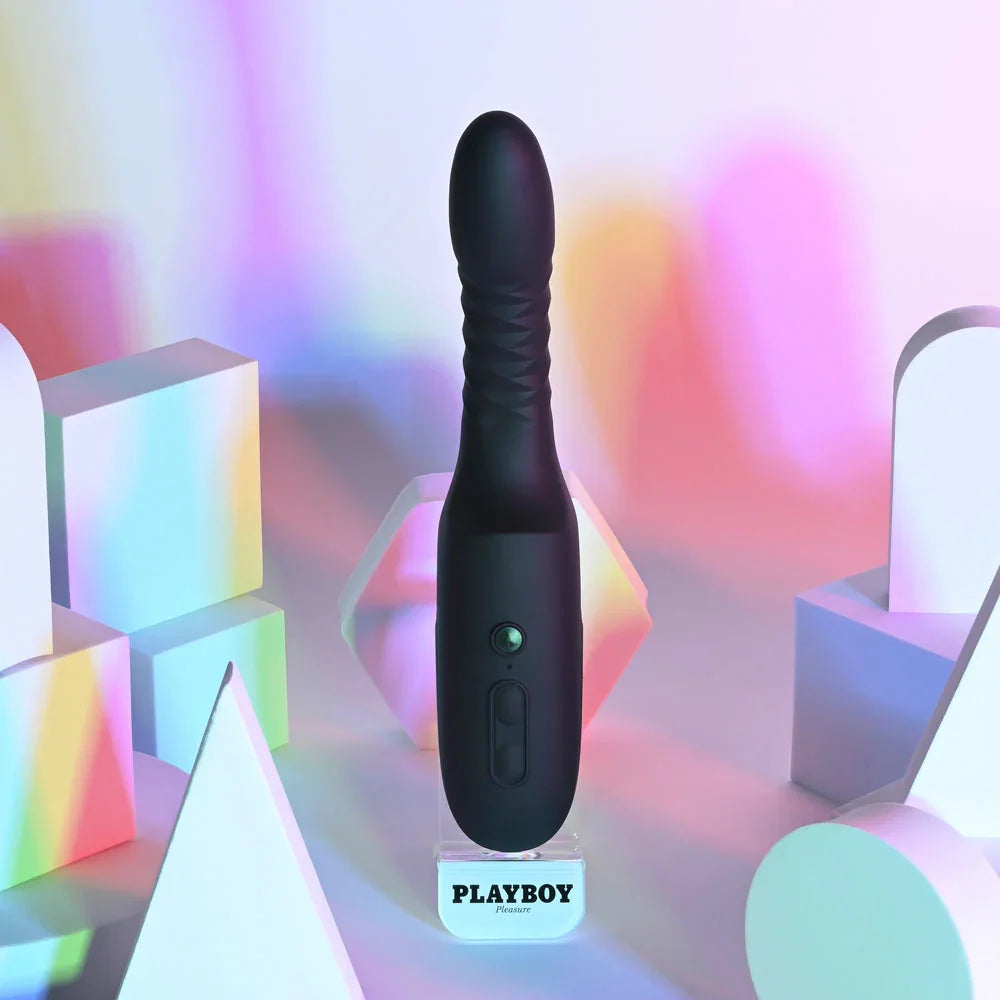 Playboy Pleasure OVERDRIVE - 28.2 cm USB Rechargeable Thrusting Vibrator - Take A Peek