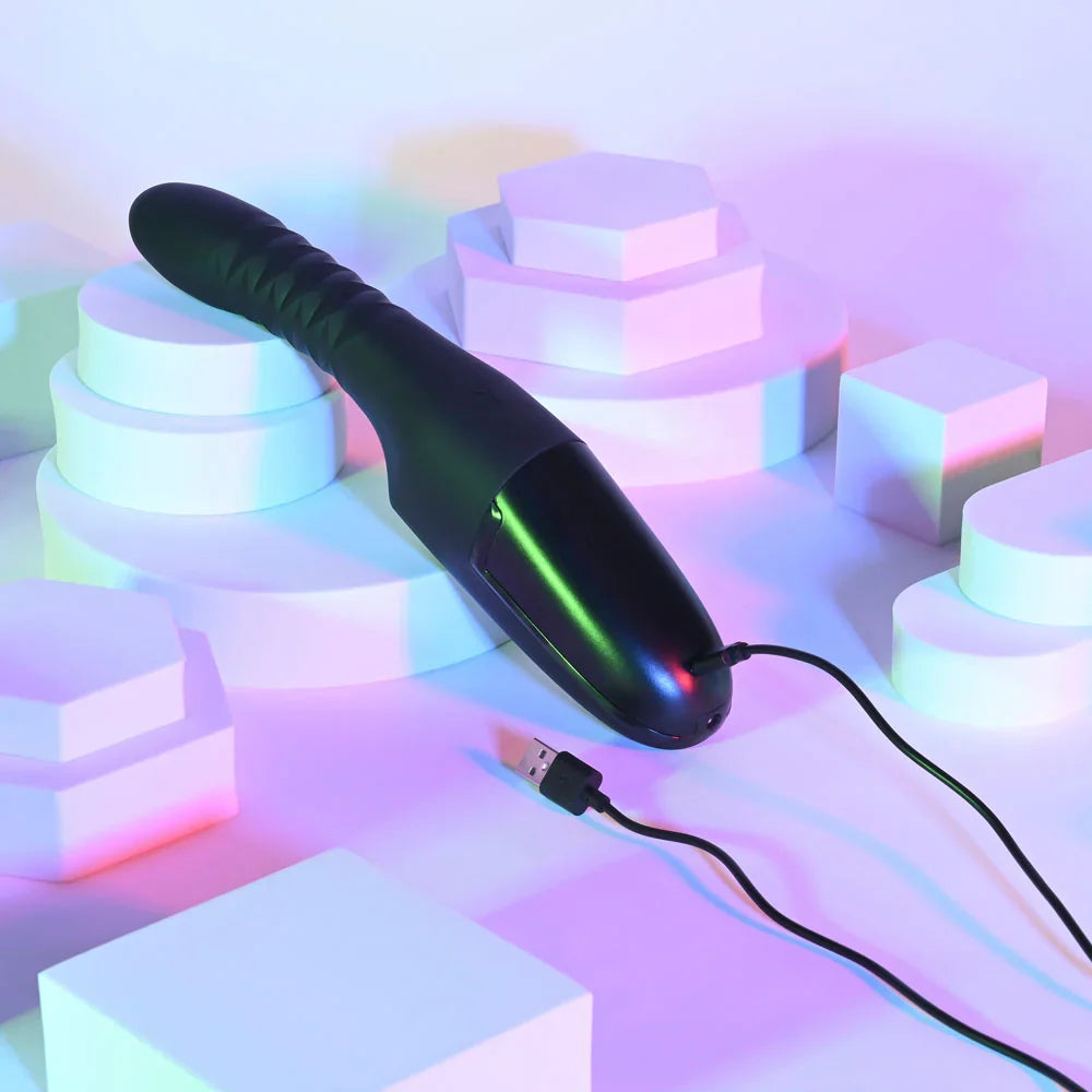 Playboy Pleasure OVERDRIVE - 28.2 cm USB Rechargeable Thrusting Vibrator - Take A Peek