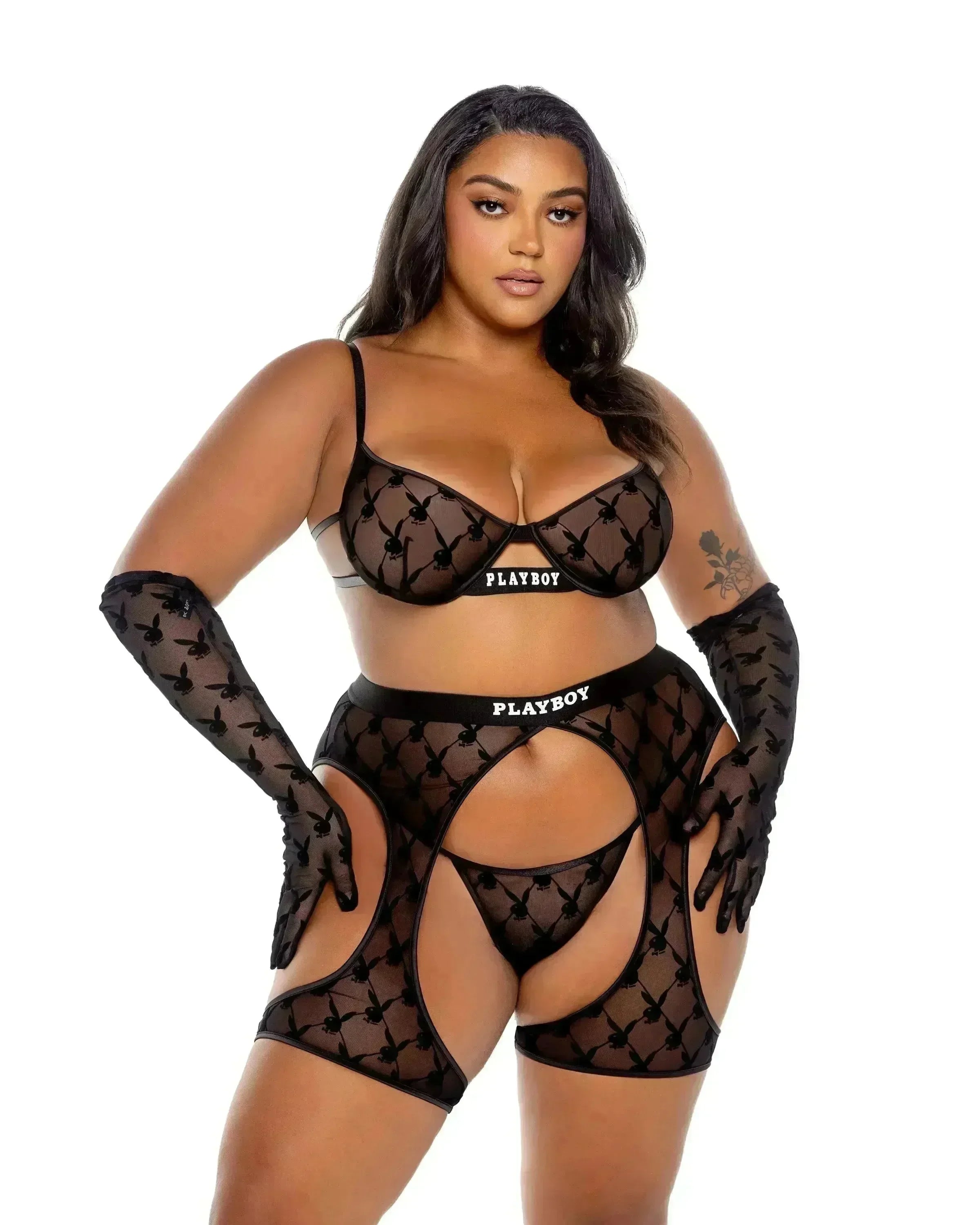 PBLI160 - Playboy Flocked Bunny Chaps - Take A Peek