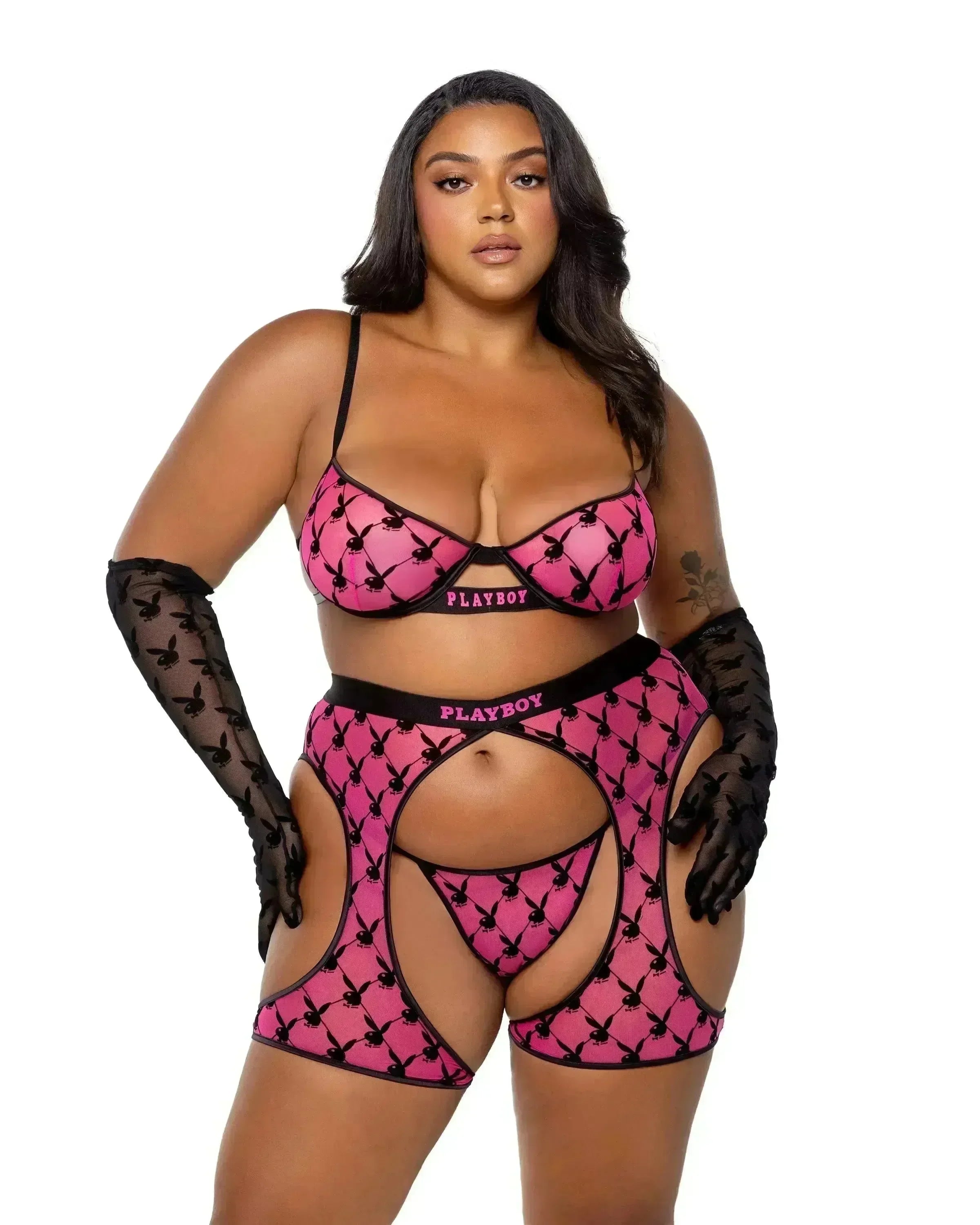 PBLI160 - Playboy Flocked Bunny Chaps - Take A Peek