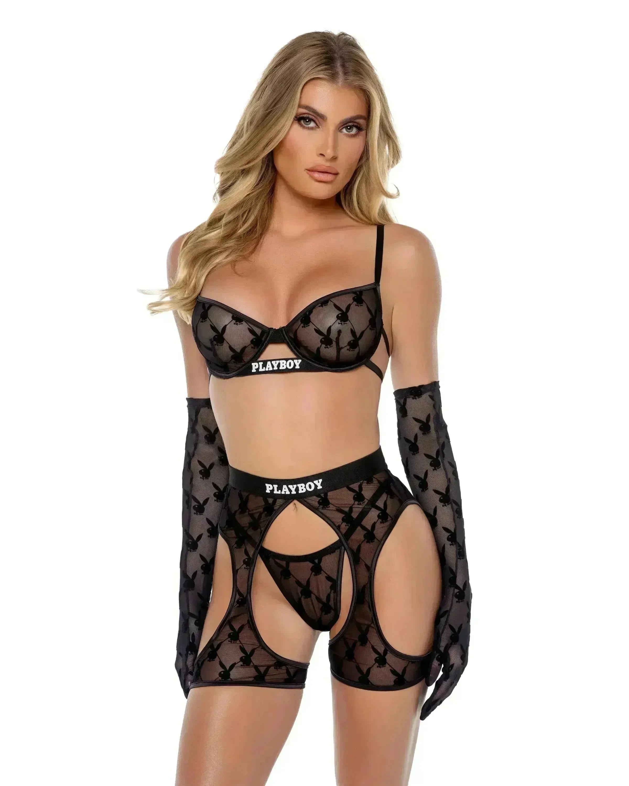 PBLI160 - Playboy Flocked Bunny Chaps - Take A Peek