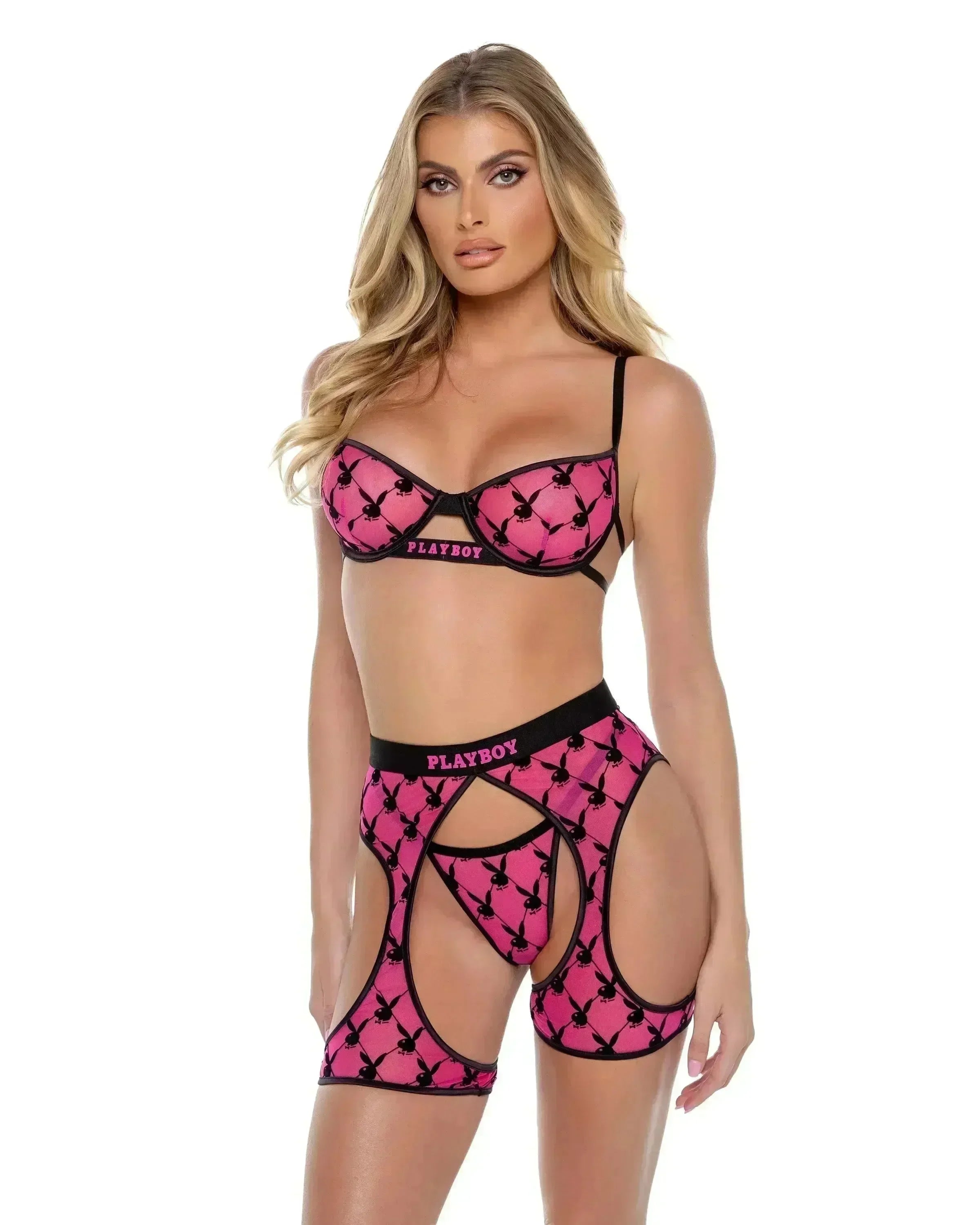 PBLI160 - Playboy Flocked Bunny Chaps - Take A Peek