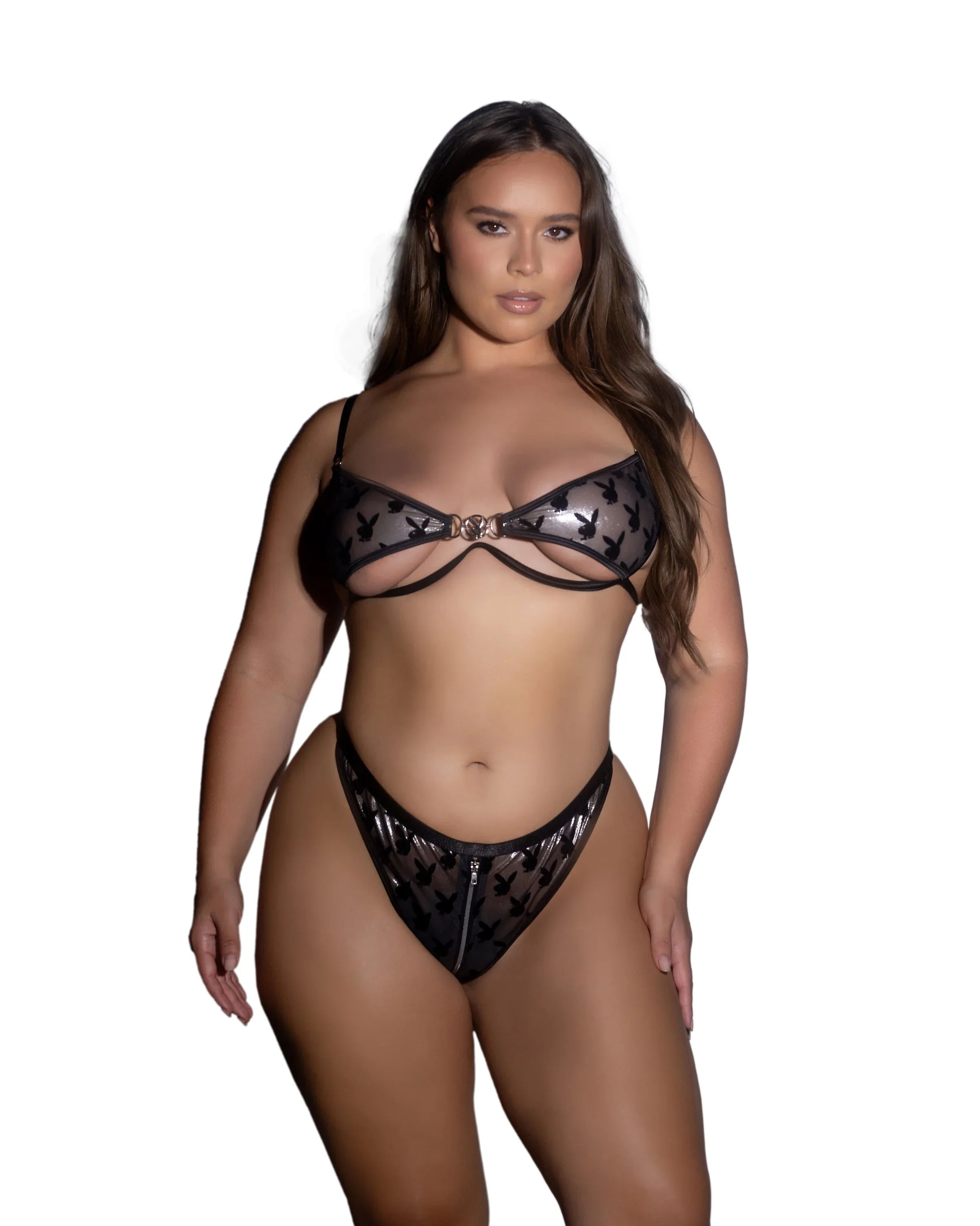 PBLI188 - Shimmer Bunny 2pc Set - Take A Peek