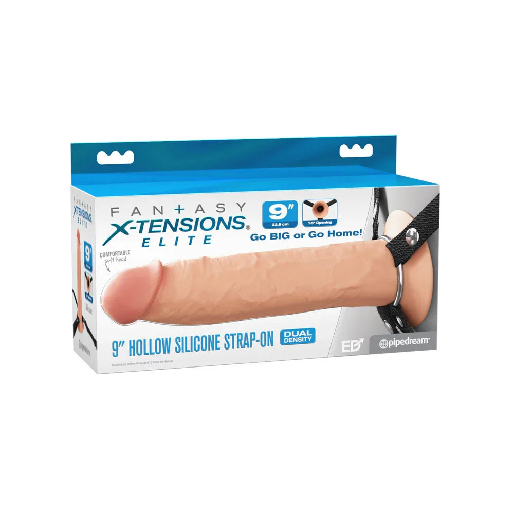 Fantasy X-Tensions Elite 9'' Silicone Hollow Strap-On - - 22.9 cm Hollow Strap-On - Take A Peek