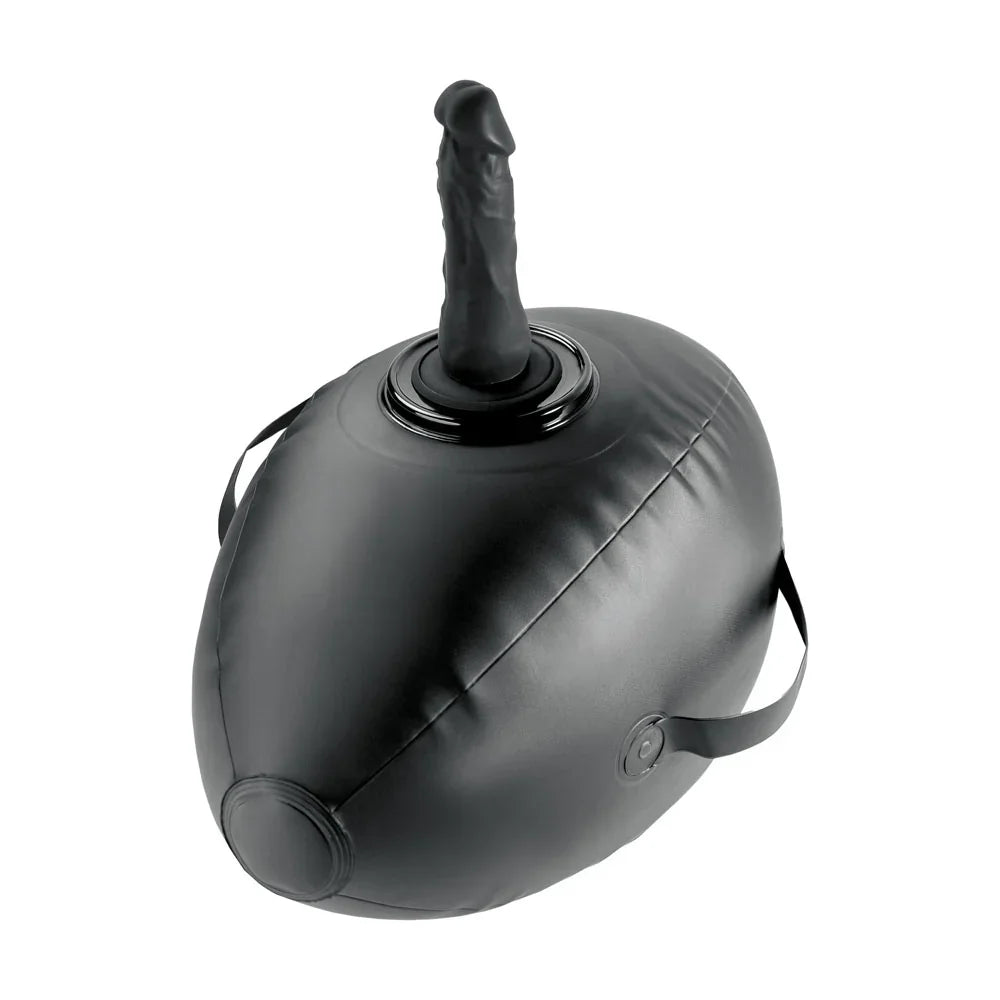 Fetish Fantasy Series Body Dock Inflatable Love Ball - Black Inflatable Cushion with Black 15.2 cm Dildo - Take A Peek
