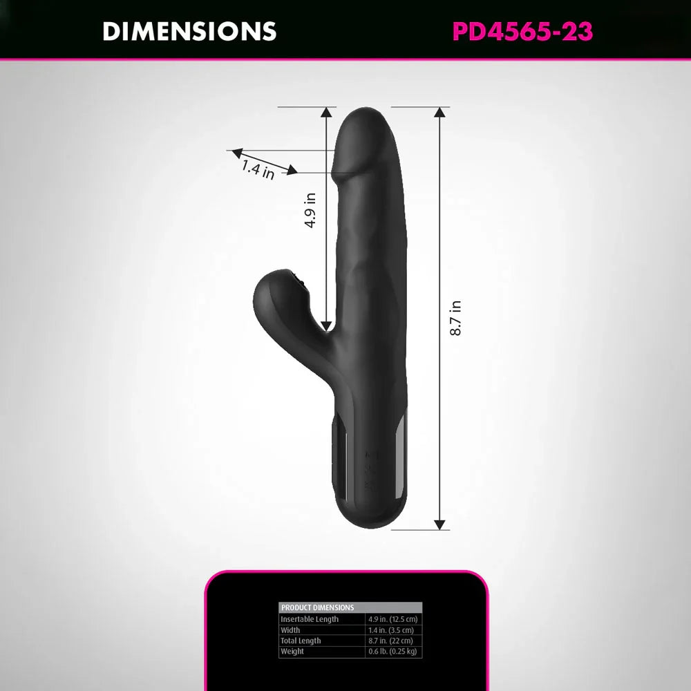 FFS Sonix Silicone Thruster - 22 cm USB Rechargeable Thrusting Vibrator with Flicking Clit Stim - Take A Peek