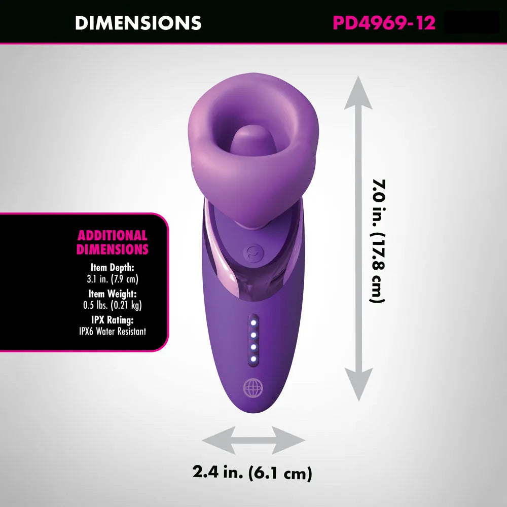 Fantasy For Her Pleasure Sucker - USB Rechargeable Sucking, Licking & Vibrating Stimulator - Take A Peek