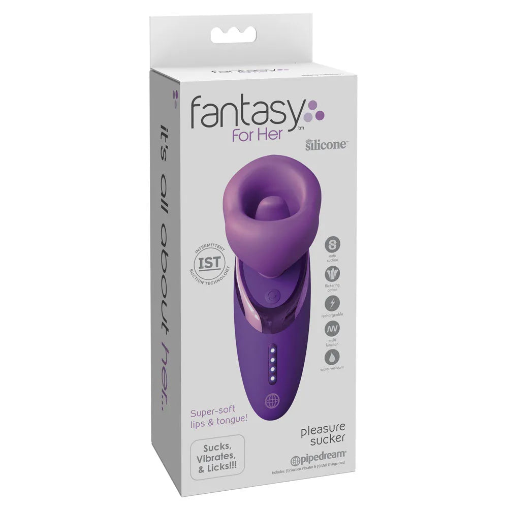 Fantasy For Her Pleasure Sucker - USB Rechargeable Sucking, Licking & Vibrating Stimulator - Take A Peek
