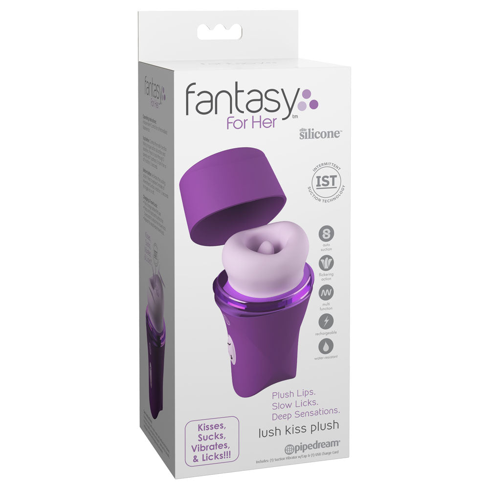 Fantasy For Her Lush Kiss Plush - - USB Rechargeable Licking & Sucking Stimulator - Take A Peek