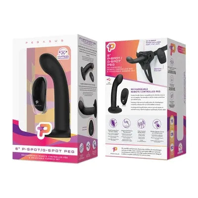 Pegasus 6" Wireless Remote Control P-Spot / G-Spot Peg with Harness - Take A Peek