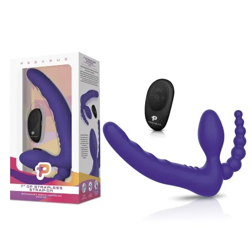 Pegasus 7” Remote Control Strapless D.P. Silicone Strap on - Take A Peek