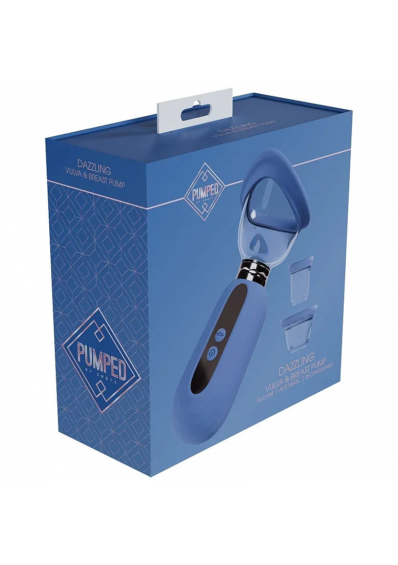 Pumped - Delightful - Automatic - 5 Speed - Silicone - Rechargeable Vulva, Clitoral, Nipple & Breast - Blue - Take A Peek