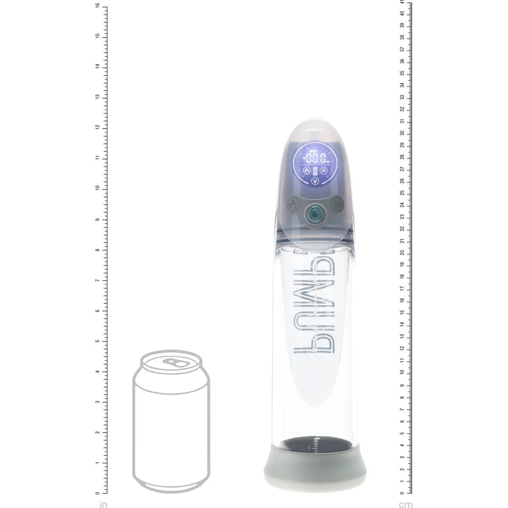 PUMPED Aqua-Pro Auto Pump - Grey - Grey/Clear USB Rechargeable AI-Enabled Submersible Auto Penis Pump - Take A Peek