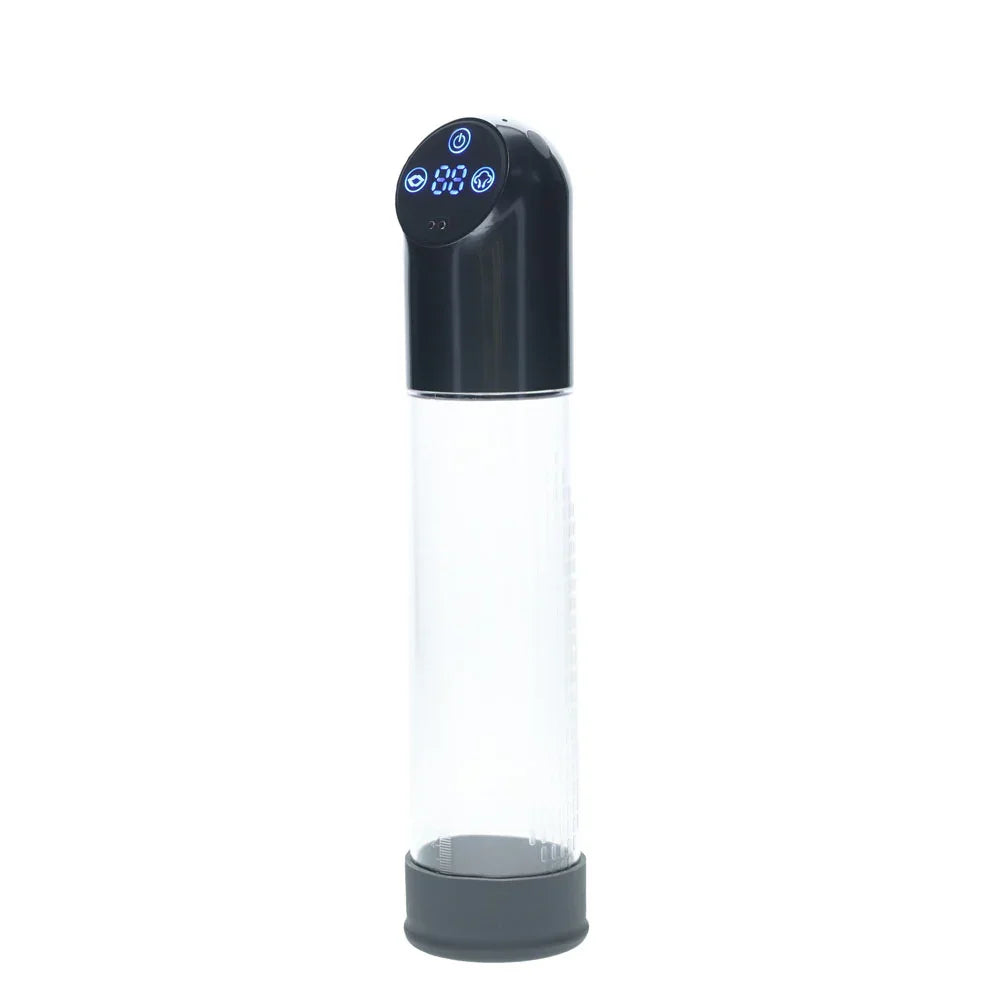 PUMPED Automatic Waterproof Pump - Gun Metal - Gunmetal/Clear USB Rechargeable Automatic Penis Pump