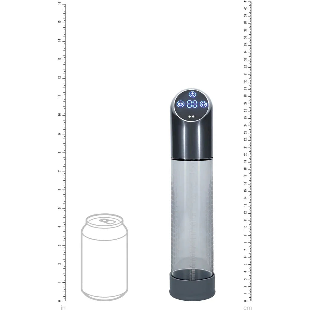 PUMPED Automatic Waterproof Pump - Gun Metal - Gunmetal/Clear USB Rechargeable Automatic Penis Pump
