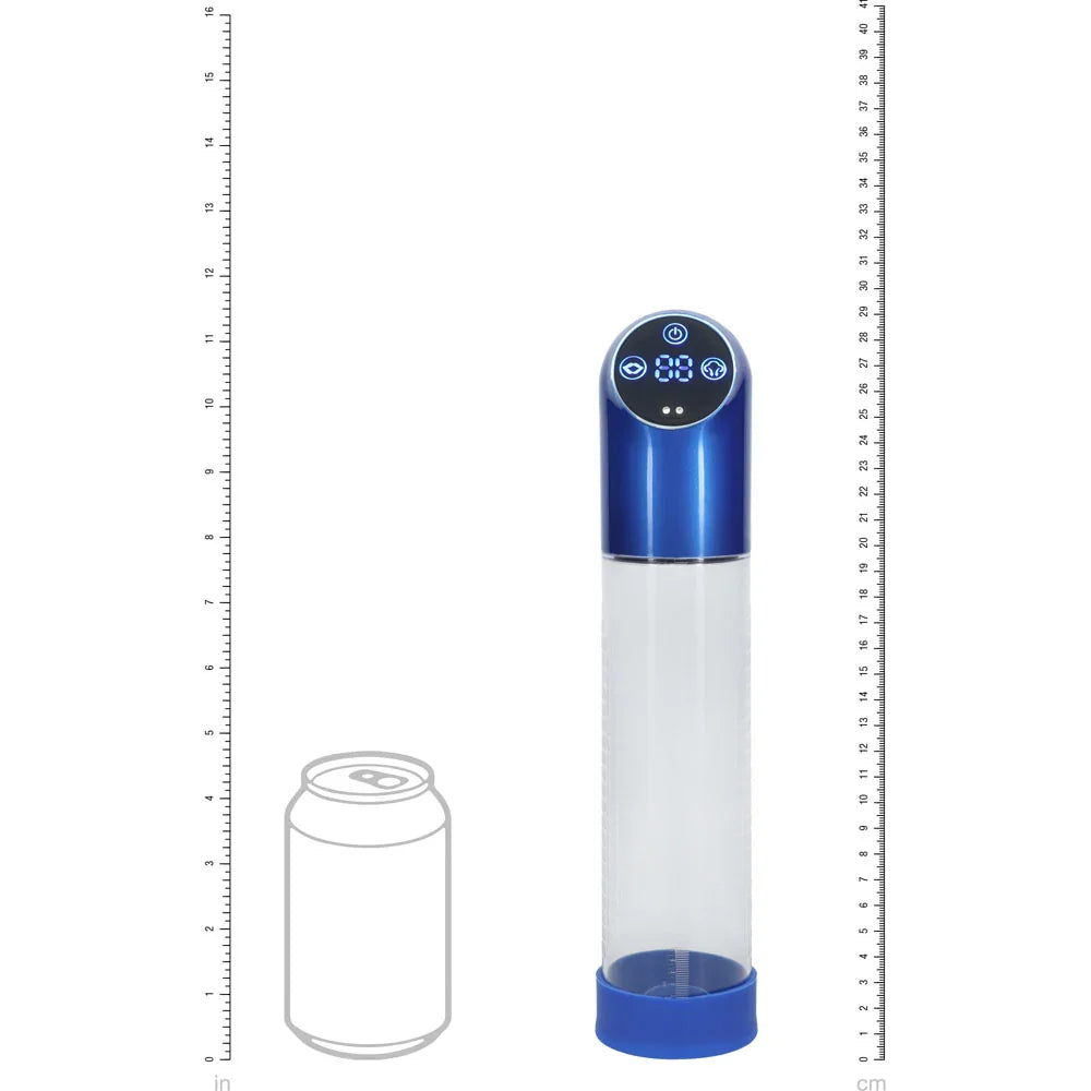 PUMPED Automatic Waterproof Pump - Metal Blue - Blue/Clear USB Rechargeable Automatic Penis Pump