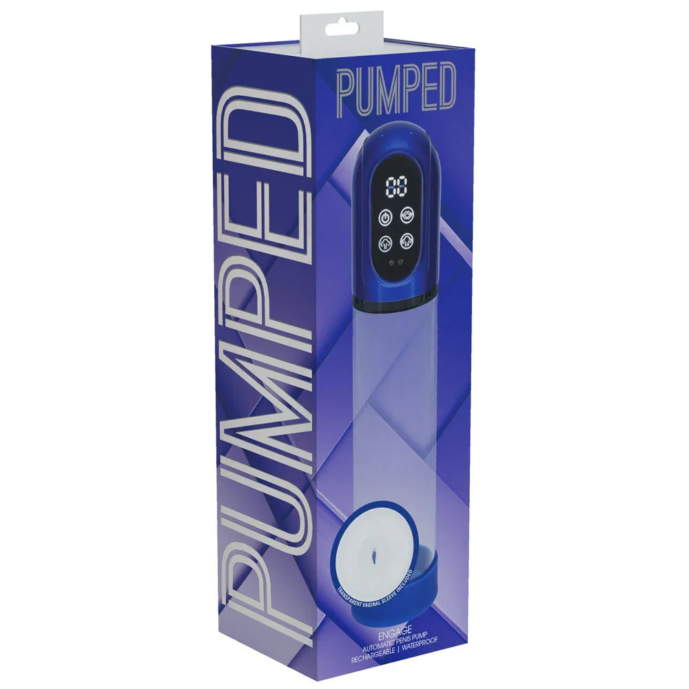 PUMPED Engage Automatic Penis Pump - - Metallic USB Rechargeable Auto Penis Pump - Take A Peek