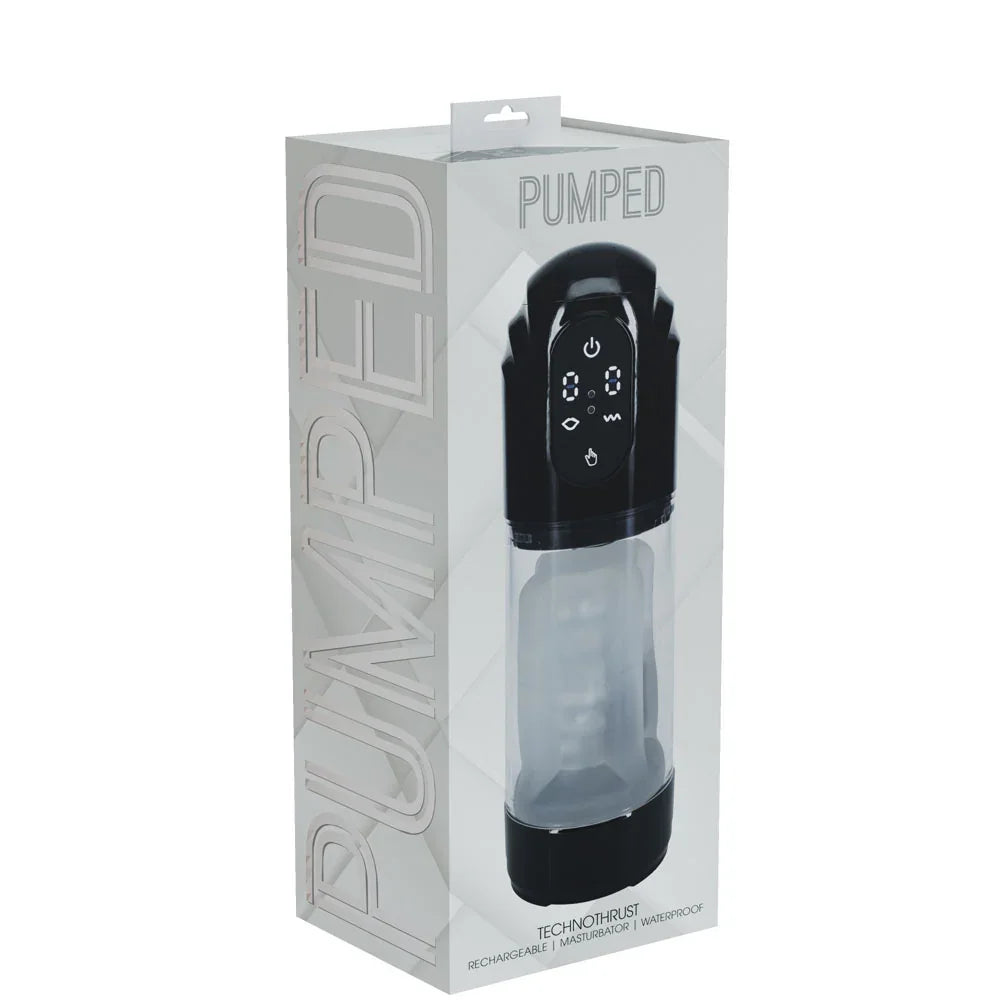 PUMPED TechnoThrust Auto Masturbator - /Clear USB Rechargeable Auto Maturbator - Take A Peek