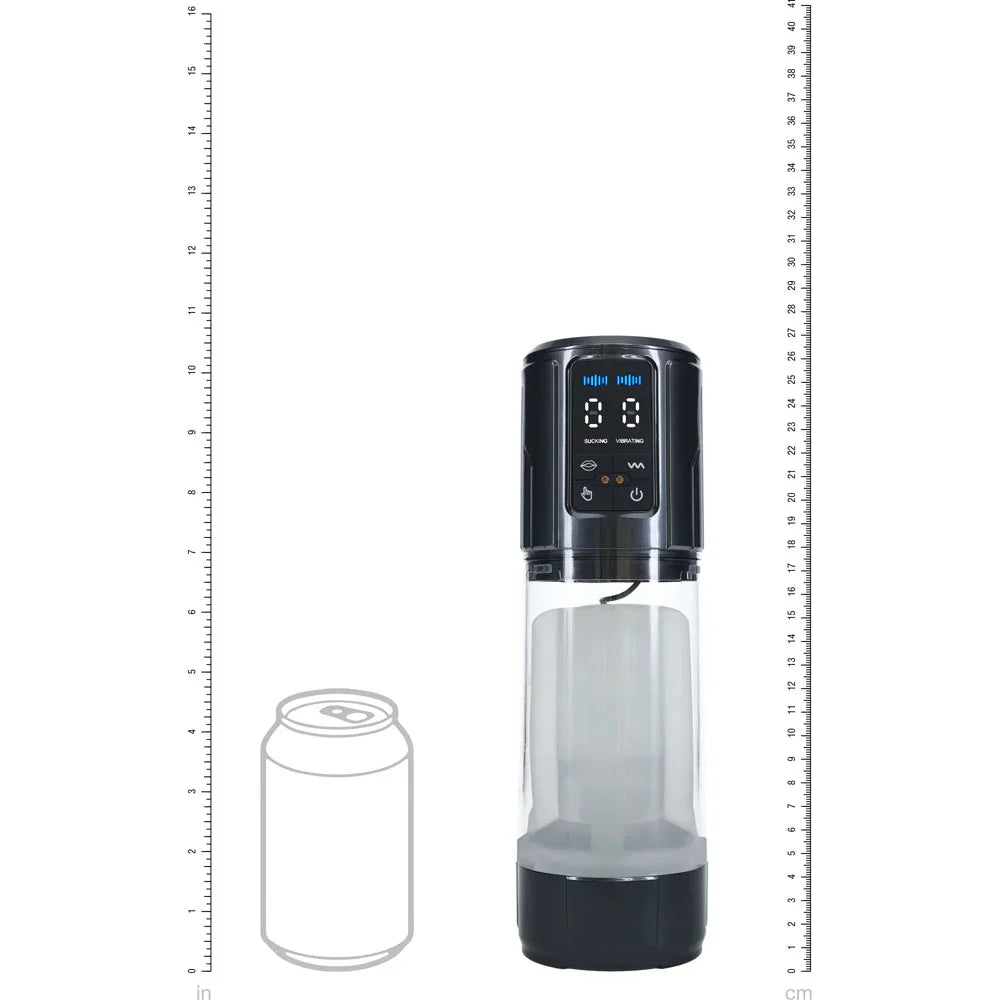 PUMPED UltraLift Automatic Masturbator - Gunmetal Grey/Clear USB Rechargeable Auto Masturbator - Take A Peek